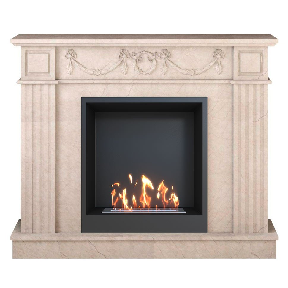 Биокамин в мраморном портале SteelHeat Washington M