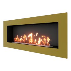 Биокамин встраиваемый SteelHeat GRAND 1500 с рамкой цвет латунь