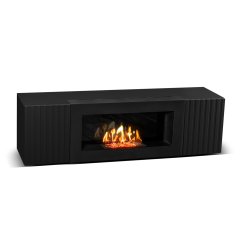 Тумба под ТВ с биокамином SteelHeat IMOLA IMPULSE 140 см (корпус черный / фасады черный)