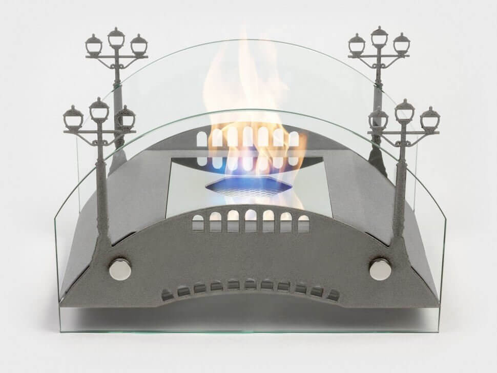 Биокамин настольный Lux Fire Пушкинский мост S (серебро)