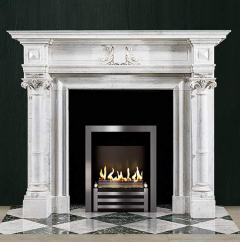 Биокамин в мраморном портале Firezo Oro, стандарт