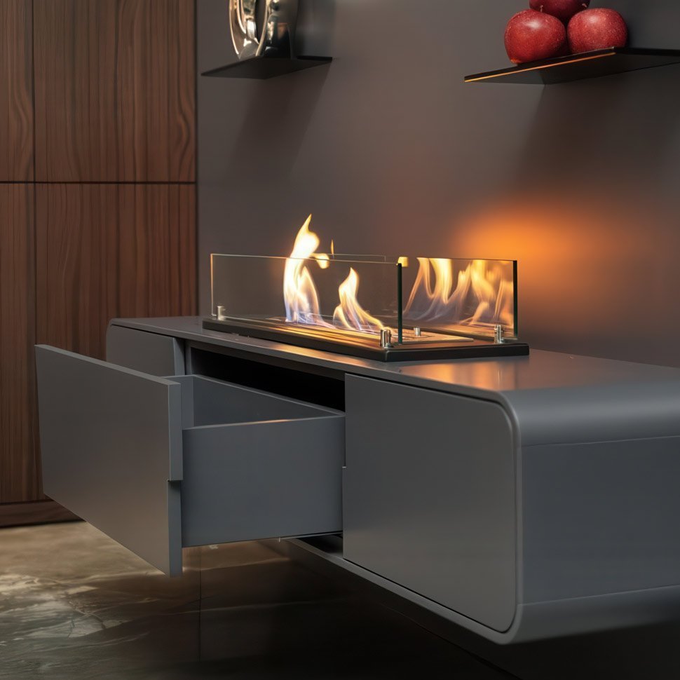 Биокамин встраиваемый в тумбу Steelheat Stand 800